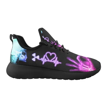 ELVISWORDS Degrade Renk Radyolojik Teknoloji Uzmanı Tasarım Casual Lace Up Sneakers Kadınlar Bayanlar için Nefes yürüyüş ayakkabısı Daireler