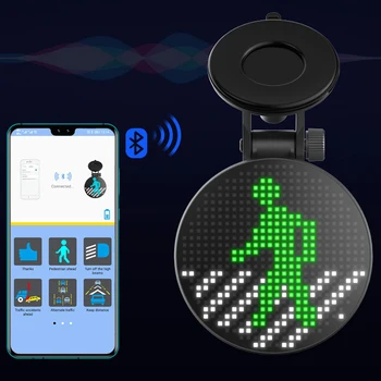 EM01 Komik araba arka cam duygu ışık otomatik akıllı APP ıos Android için kontrol işareti ekran ışığı RGB LED lamba araba aksesuarları
