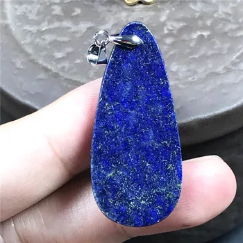En Doğal Kraliyet Mavi Lapis Lazuli Kolye Kolye Takı Kadın Erkek Hediye İçin Kristal 40x18x6mm Boncuk Su Damlası Taş AAAAA