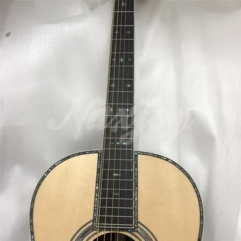 En Kaliteli 39 İnç Sağlam Ladin 000 Tipi Akustik Gitar, gerçek Abalone Abanoz klavye Gülağacı Vücut Guitarra