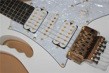 En kaliteli beyaz elektro gitar 21 ila 24 frets iyi taraklı gitar tüm altın donanım ücretsiz kargo 7 gitar 10yue v