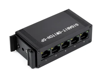 Endüstriyel 5P Gigabit Ethernet Anahtarı, Tam Çift Yönlü 10/100 / 1000M, DİN Ray Montajı, Yerleşik anahtar çipi, Aşırı voltaj koruması