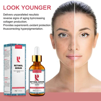 ENVISHA Retinol Yüz Serumu Beyazlatma C Vitamini Karanlık Noktalar Hyaluronik Asit Nemlendirici Yüz Cilt Bakımı Anti-Aging Kırışıklık