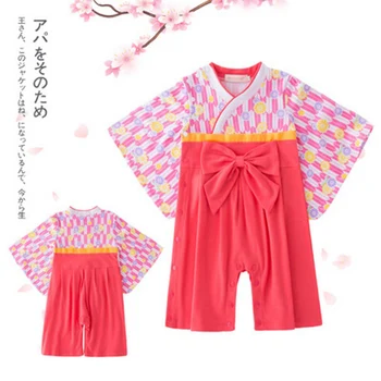 Erkek Bebek Kız Giysileri Pamuk Japon Kimono Sevimli Kız Tulum Bebek Bebek Bebes Uzun Kollu Tulum Cadılar Bayramı Hediye Tatil