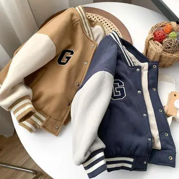 Erkek Ceket Artı Kadife Sonbahar Ve Kış Giyim Yeni Bebek Beyzbol Üniforma Çocuk giyim Sonbahar Yakışıklı Ceket