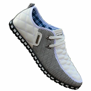 Erkek deri ayakkabı bahar gündelik erkek ayakkabısı Nefes Hafif Beyaz Sneakers sürüş ayakkabısı Sivri Burun Iş erkek ayakkabısı