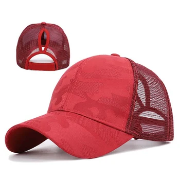 Erkek Kadın Beyzbol Kap UV Koruma Pamuk Dağınık Yüksek Çörekler İçin Ayarlanabilir Geri Kapatma Açık Spor at kuyruğu Şapka