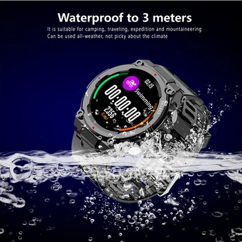 Erkekler akıllı saat Spor Bandı 600mAh IP68 Su Geçirmez Spor İzci Darbeye Dayanıklı Toz Geçirmez Smartwatch Kalp Hızı Kan Basıncı Moni