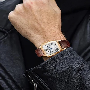 Erkekler için lüks Saatler Otomatik Mekanik Kol Saatleri Kare İş Paslanmaz Çelik takvimli saatler Üst Marka PİNDU 2022