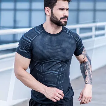 Erkekler Spor Salonları Spor T-shirt Sıkıştırma Sıska Vücut Geliştirme t shirt Kas гуди Erkek Yaz Rahat Egzersiz Tee Üstleri Marka Giyim