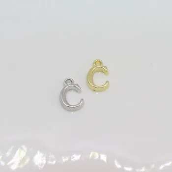 Eruifa 20 adet 10mm Mini Mektup Altın / Gümüş Kaplama Çinko Alaşım Charms Kolye Takı DIY Kolye Bilezik Küpe 2 Renkler