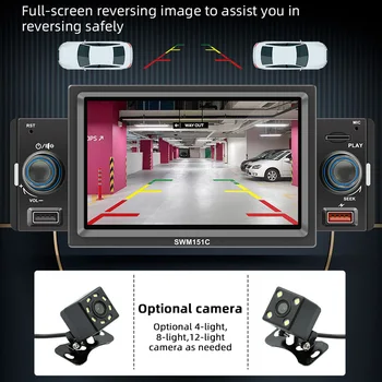 ESSGOO 5 İnç Araba Radyo 1 Din Multimedya MP5 Oynatıcı Android Otomatik Carplay MirrorLink Araba Stereo Geri Kamera Araba Autoaudio
