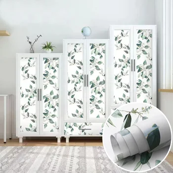 Ev Dekor Kendinden yapışkanlı Duvar Kağıdı Vinil Yeşil LeafContact Duvarlar için Duvar Kağıdı Oturma Odası Yatak Odası