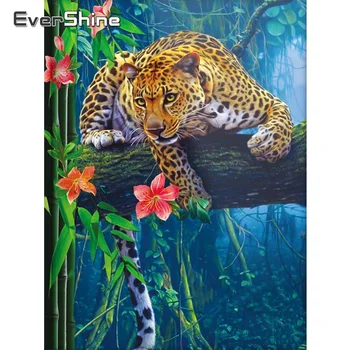 EverShine 5D DIY Elmas Boyama Leopar Yeni Varış Elmas Nakış Hayvanlar Mozaik Çapraz Dikiş Seti Sanat El Yapımı Hediye