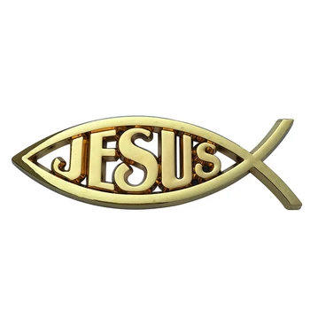 Evrensel İsa Balık Sembolü Logo Araba Çıkartması Amblem Badge Sticker Çıkartması 3D Hıristiyan Araba ve Kamyon Dekoratif Sticker Araba Styling