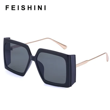 FEISHINI Yüksek Kaliteli Güneş Gözlüğü Kadın Kare Moda Marka Tasarımcısı Büyük Çerçeve güneş gözlüğü Bayanlar Vintage Şeker Renk Gözlük