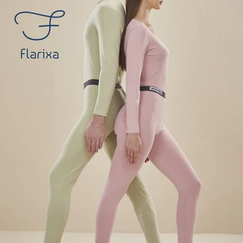 Flarixa Yeni Kış Polar termal iç çamaşır Seti Dikişsiz kadın Sıcak Takım Elbise Paçalı Don Termal Giyim Erkek Yumuşak Termo İç Çamaşırı
