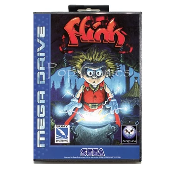 Flink için Kutu ile 16 bit Sega MD Oyun Kartı Mega Sürücü Genesis Video Konsolu