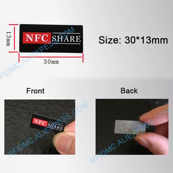 Fırça Gümüş Özel Baskı Metal NFC NTAG213 Etiket Anti-Metal Etiket NFC Etiket Mini Boyutu