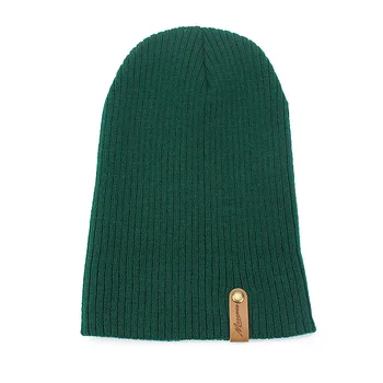 Geniş şapka Tığ Sonbahar Kış Kadın Erkek Unisex Örme Skuilles bere Kapaklar Şapkalar Katı Yeşil Siyah Beyaz Yün bere