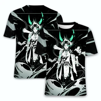 Genshin Darbe T Shirt Erkek Kız Raiden Shogun Anime Oyunu 3D Baskılı Büyük Boy Gömlek Harajuku Erkek Giysileri Çocuklar Büyüleyici Fit