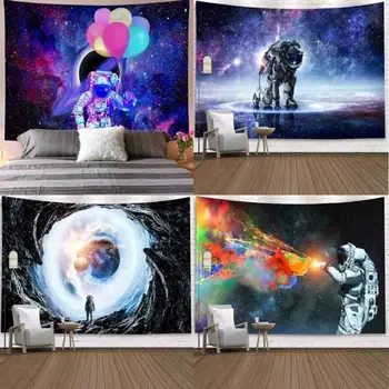 Gezegen Astronot duvar bezi Halılar Galaxy Psychedelic Uzay Nasas Goblen Sıcak Satış Duvar Battaniye Baskılı Bohemian Dekor