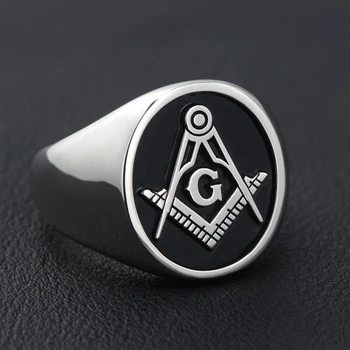 Gizli Usta Mason Pusula Mason Masonik Signet Topraklar Gerçek Gümüş Yüzük