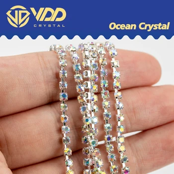 Glitter Kristal suni elmas zincir Dikmek Tutkal Giysi İçin DIY Konfeksiyon Aksesuarları trim Fincan Zinciri Elmas Takı El Sanatları