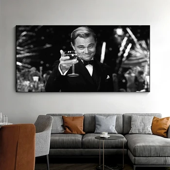 Great Gatsby Film Leonardo DiCaprio Posteri Tuval Boyama Modern Duvar Sanat Baskı Resimleri Cuadros Oturma Odası Dekor için