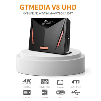 GTMEDIA V8 UHD Mars DVB-S/S2 / S2X, DVB + T / T2 / ISDB-T / C Uydu Alıcısı 4K HD H. 265 Dahili 2.4 G WİFİ TV Alıcıları Mars V8X