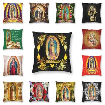 Guadalupe Meryem Ana Lüks Our Lady Kanepe için Yastık Kapak Decoracion Salon Dava Meksika Meksika Santa Maria Yastık Atmak