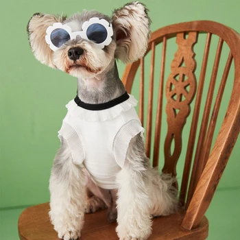 GULULU Lüks Köpek Giysileri Dantel Zarif Köpek Elbiseler Küçük Köpekler için Yaz Nefes Yelek Köpek Giysileri vestidos para perritas