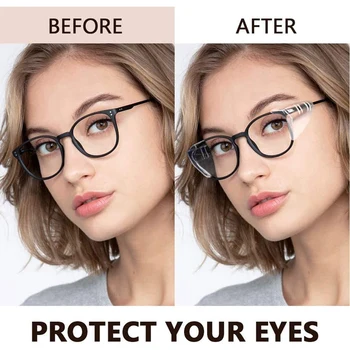 Gözlükler İçin Yan Kalkanlar Gözlükler Şeffaf Üzerinde Kayma Güvenlik Gözlükleri İçin Yan Kalkanlar Göz koruma gözlükleri Kalkanları 4 Çift
