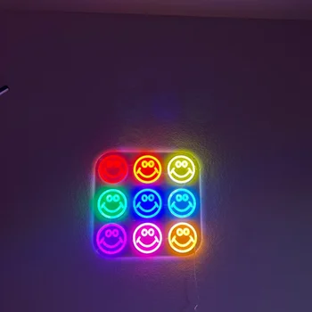 Gülümseme yüz Neon burcu özel Neon ışık burcu Led çocuk odası yatak odası ev dükkanı parti duvar dekorasyon LED ışıkları