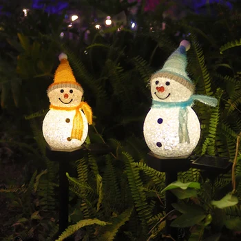 Güneş dış mekan ışıkları Garland Kardan Adam Güneş ışığı Su Geçirmez çim Lambaları Festoon Yeni Yıl Noel Süslemeleri Ev için Noel 2022