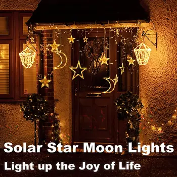 Güneş yıldız ay peri ışıkları açık USB / pil perde LED dize noel süslemeleri ev bahçe partisi için yeni yıl Garland