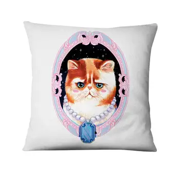 Güzel Kedi Dijital Baskılı Yastık Kılıfı Karikatür Miyav İllüstrasyon Yastık Dekoratif Yastıklar Ev Dekor Kanepe Atmak Yastık 45 * 45