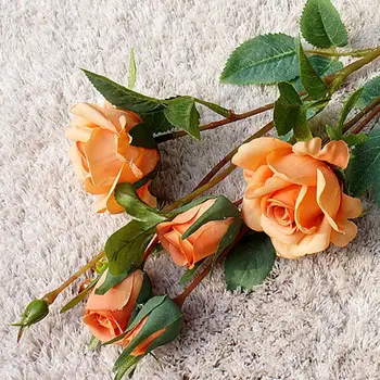 Hafif Güzel Solmaz Süs yapay çiçek Yaprakları ile Sahte Çiçek Sulama Düğün Dekor