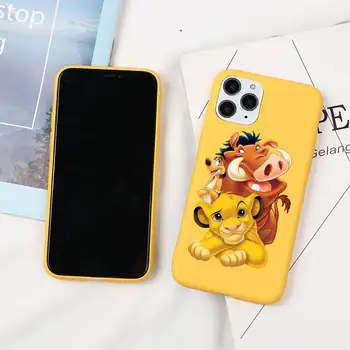 Hakunas Aslan Simbas Kral Matatas Telefon Kılıfı için iphone 12 11 Pro Max Mini XS 8 7 6 6S Artı X SE 2020 XR Şeker sarı kapak