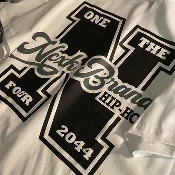 Harajuku Hiphop Mektup Büyük Boy T-shirt Kadın Y2K Yaz Gevşek Harajuku Spor Rahat Üst dişi t parça Punk Anime Gotik