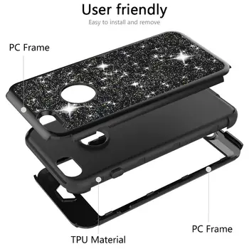 Hard case iPhone 12 11 pro max 6 6s 7 8 artı kılıf kapak Glitter Bling Kristal iPhone XR XS MAX SE 2020 Koruma Kılıfı