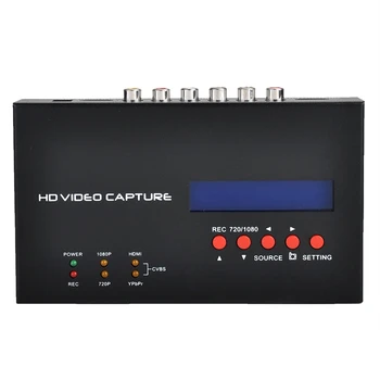 HD 1080P HDMI / Ypbpr / CVBS AV Kompozit Komponent video Mikrofon Mikrofon Girişi Video Yakalama Kartı Kutusu Zaman Zamanlanmış Kayıt