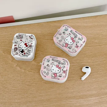 Hello Kitty Kılıf Apple AirPods için 1 2 3 Pro Kılıfları iPhone İçin bluetooth kulaklıklar kulaklık kutusu