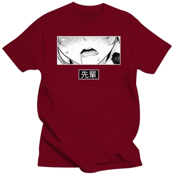 Hentai Waifu Lewd Seksi Senpai Aşk Hentai Ahegao Otaku Vaporwave baskı T-shirt Kadın Erkek Yaz Pamuk Gençlik Trend T-shirt Erkek