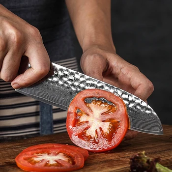 HEZHEN Klasik Serie 3 ADET Şam Çelik Mutfak Bıçağı Profesyonel Yardımcı Şef Santuko Abanoz kolu Japon Aşçı Mutfak Bıçağı