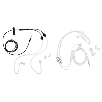 HFES 2 Adet Anti-Radyasyon Kulaklık Kulaklık 3.5 Mm Hava Akustik Tüp Stereo mikrofonlu kulaklık İphone Samsung Huawei İçin Xı