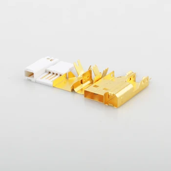 Hi-End Altın Kaplama USB konektörü USB A+USB B Tipi A-B Fiş DIY USB Kablosu Tayvan Made