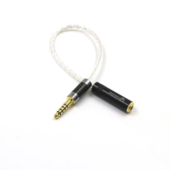 HiFi 7N OCC Gümüş Kablo 4.4 MM Dengeli Kulaklık Adaptörü Ses Kablosu 4.4 mm Erkek 3.5 mm Kadın