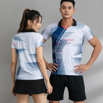 High End Tenis Gömlek Kadın ve Erkek badminton forması Şort Skorts Yatak Açma Yaka masa tenisi üniforması Eğitim Takım Elbise Spor