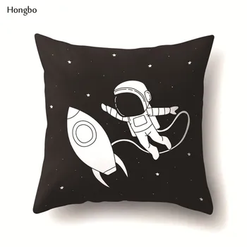 Hongbo Moda Astronot Yaratıcı Yastık Kılıfı Baskılı Yastık Kılıfı Yastık Kapakları kanepe yastığı Kapak Cojines